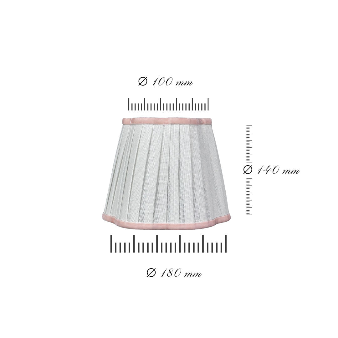 Athena Slim Rechargeable Table Lamp (White velvet/ pink ribbon)