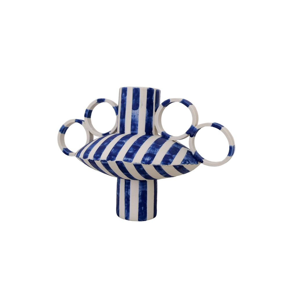 Small Zebrino - Dark Blue Matte - Porcelain Vase