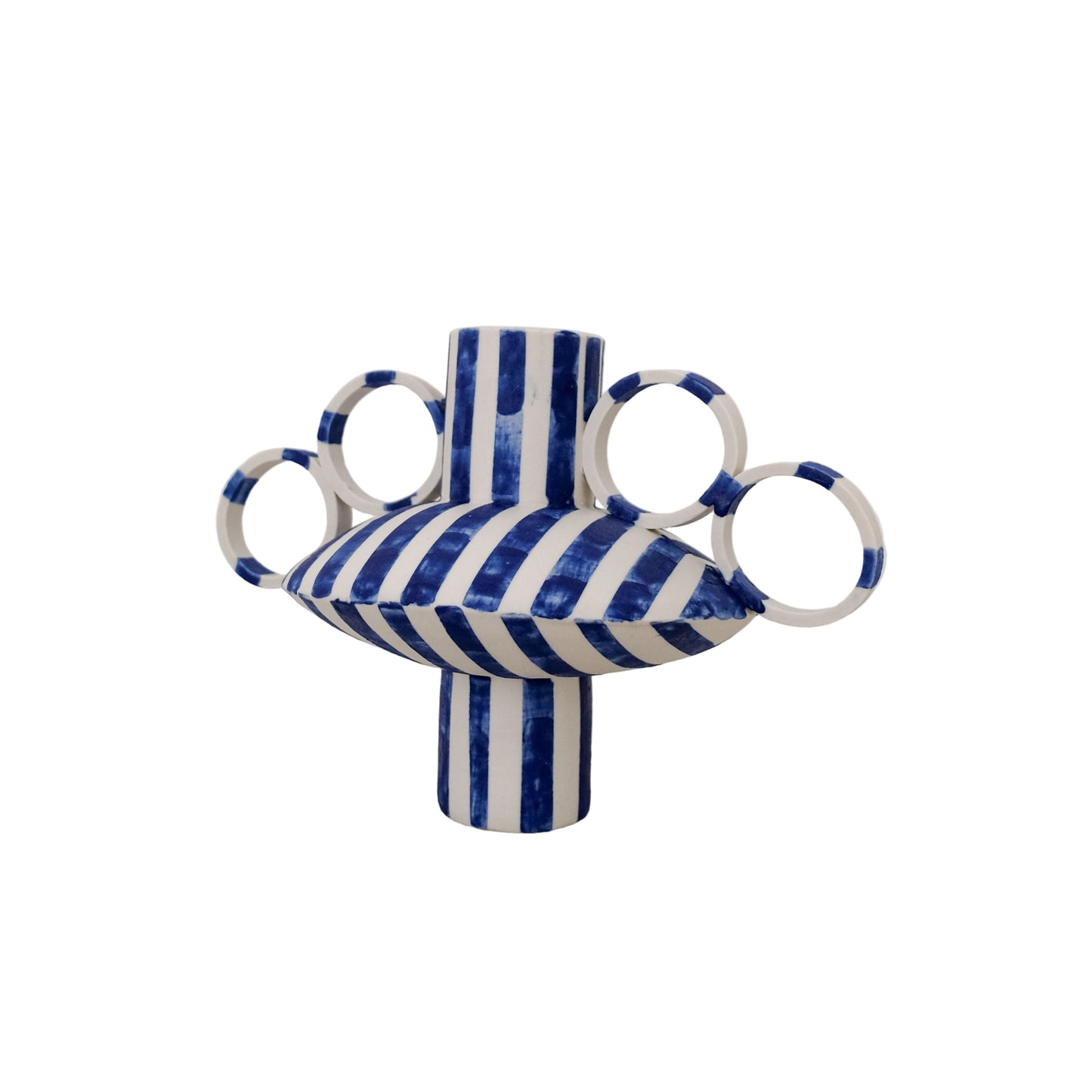 Small Zebrino - Dark Blue Matte - Porcelain Vase