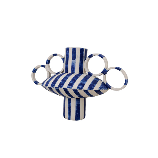 Small Zebrino - Dark Blue Matte - Porcelain Vase