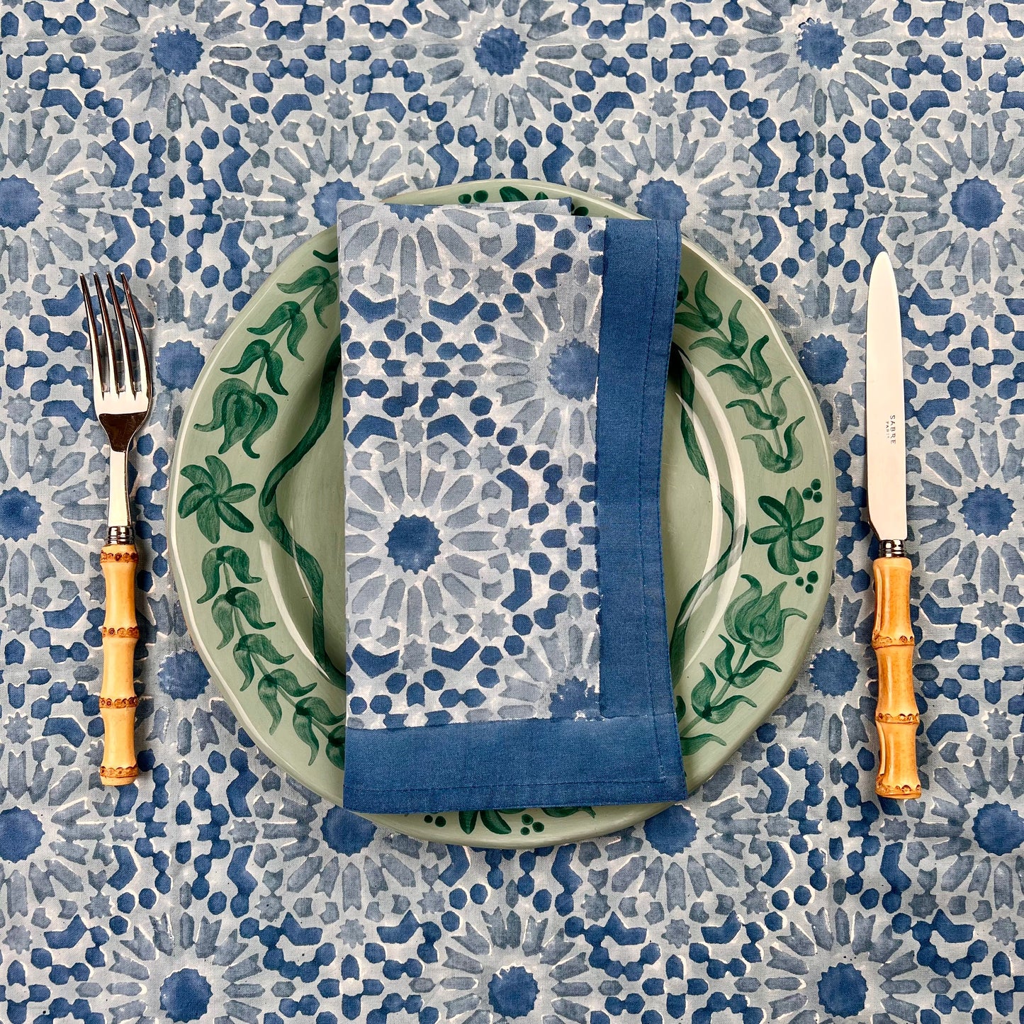 ‘The Kaleidoscope’ Tablecloth - Light Indigo