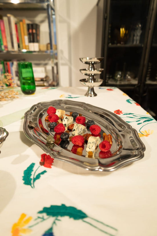 Vintage Adorned Silver Tray