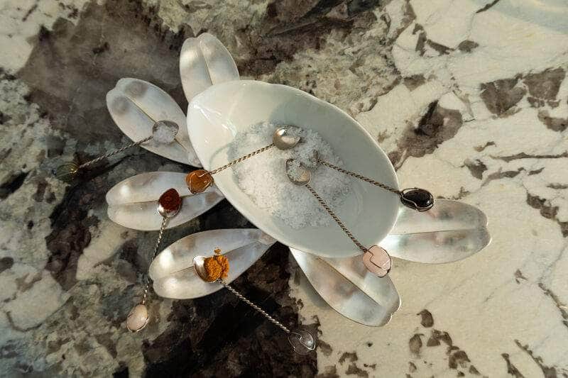 Demitasse Spoon Set with Stones