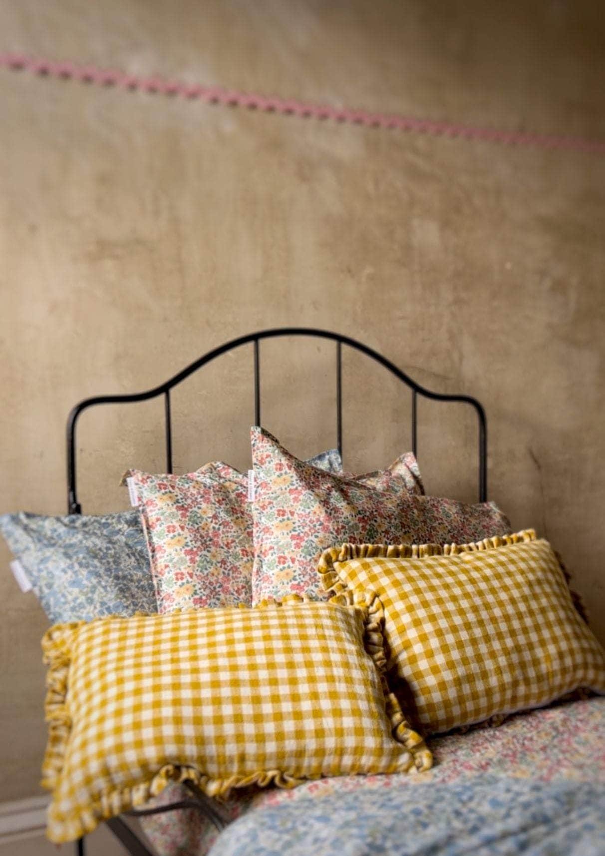 Ruffle Cushion made with Liberty Fabric 'Capel'