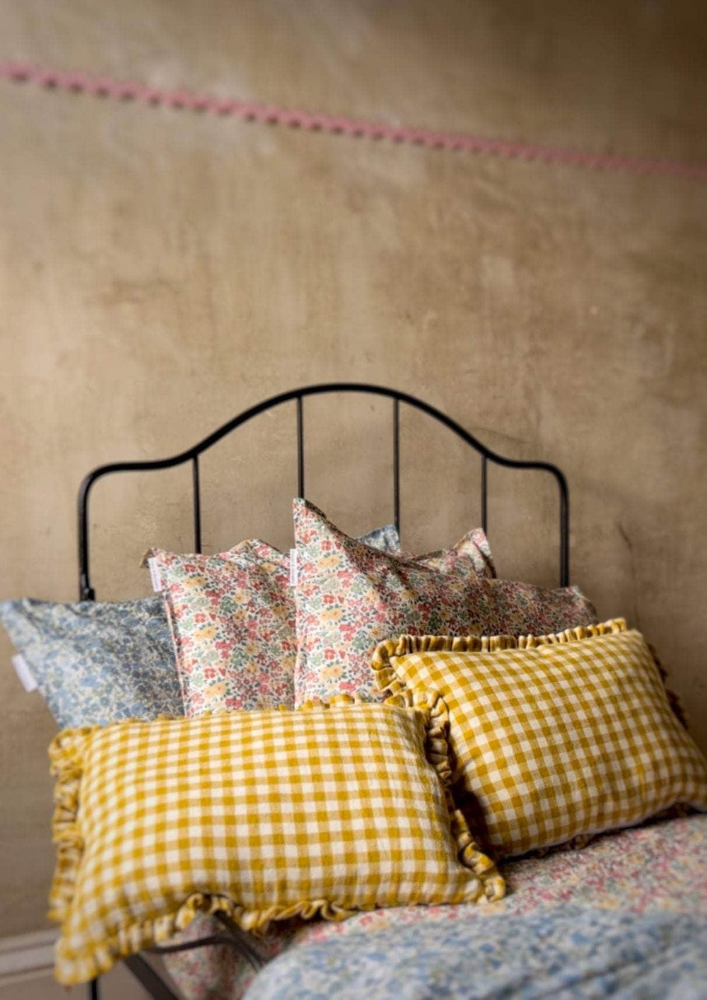 Ruffle Cushion made with Liberty Fabric 'Capel'