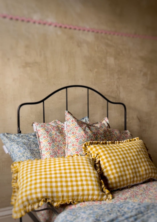Ruffle Cushion made with Liberty Fabric 'Capel'
