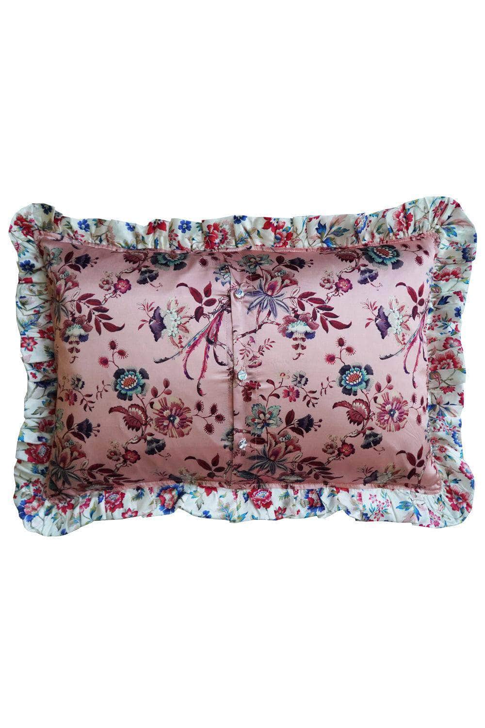 Silk Oblong Ruffle Cushion Made With Liberty Fabric Jannah & Eva Belle