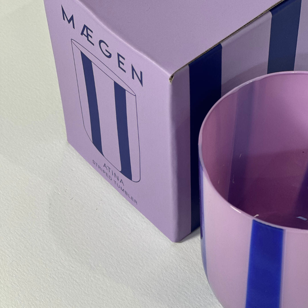 Atina Glassware | Lilac & Navy