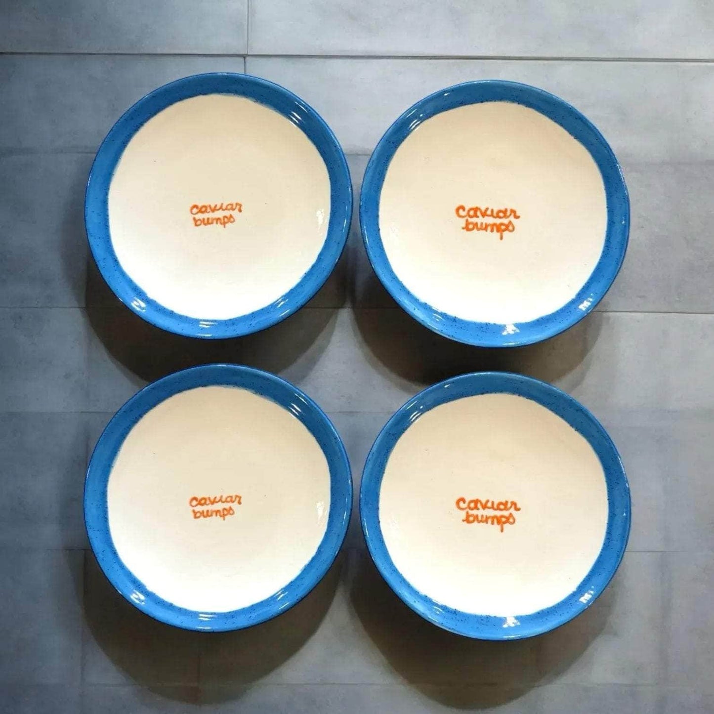"Caviar Bumps" Tiny Plates/Set of Four