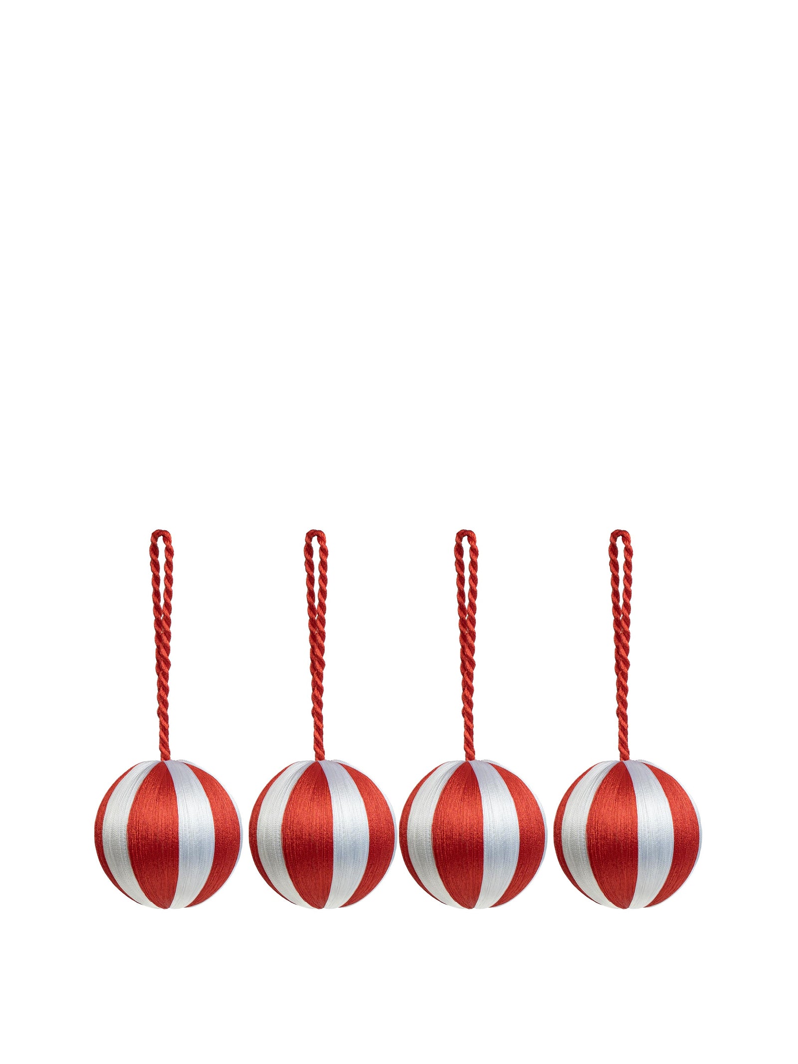 Stripe Bauble S Set/4 - Red / White