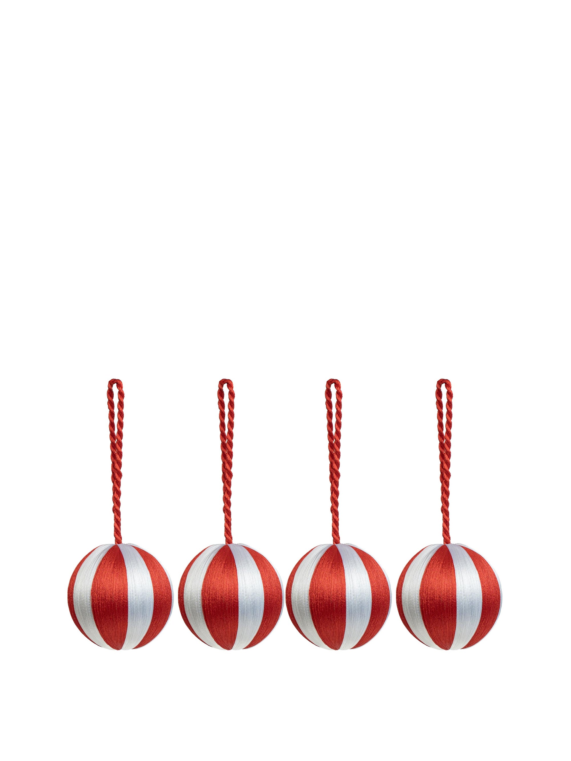 Stripe Bauble S Set/4 - Red / White