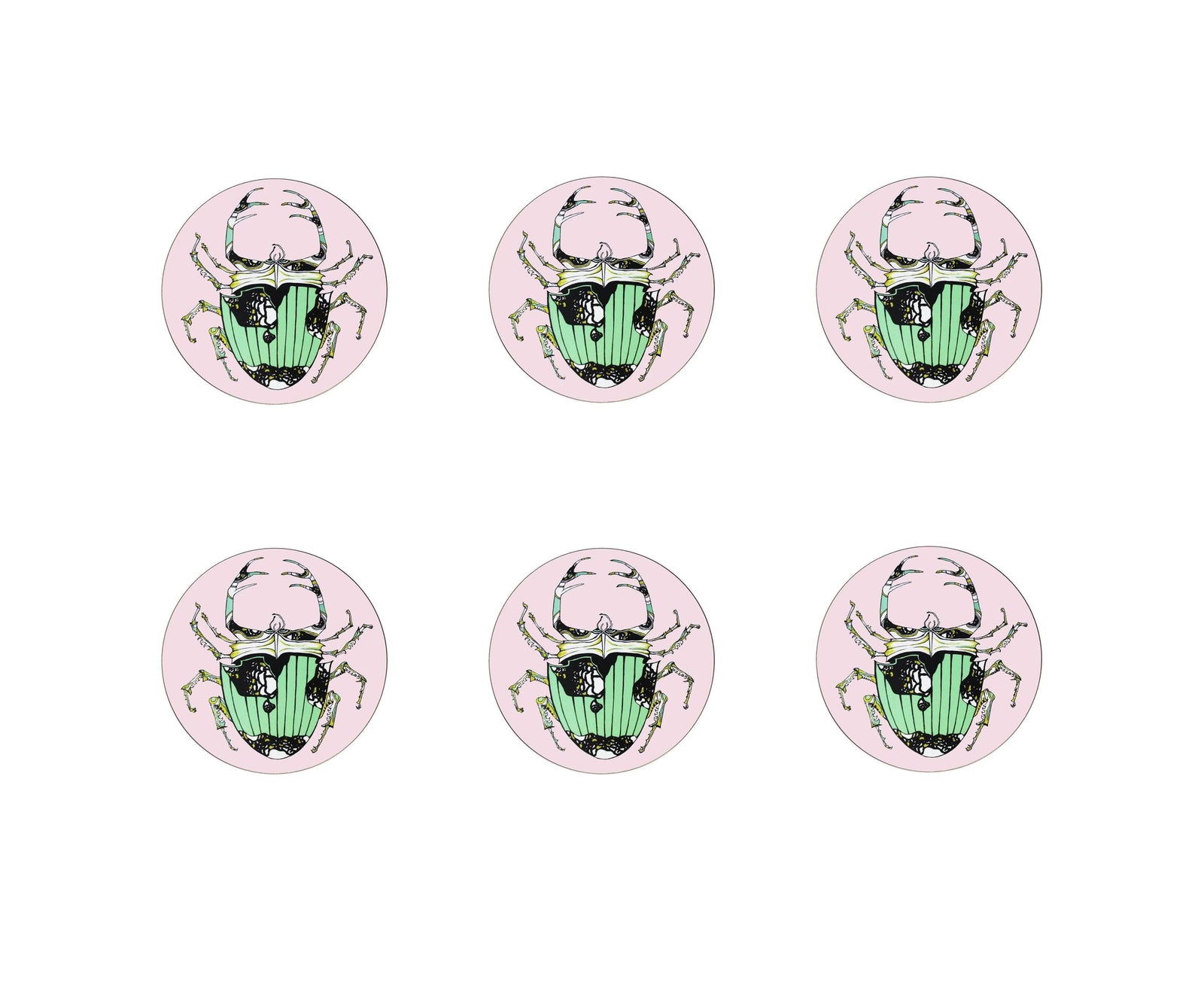 The Tiger Lily Set of 6 Coasters