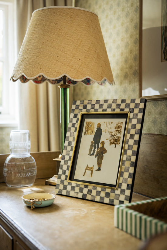 Large Photo Frame | Grey & White | Chequered