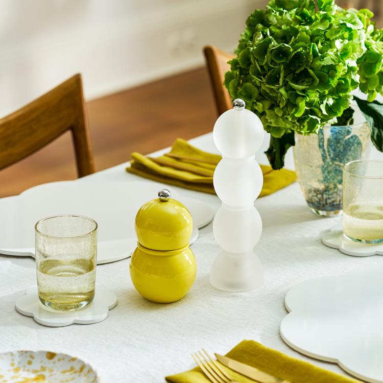 Clear Frosty Bobbin Salt or Pepper Mill