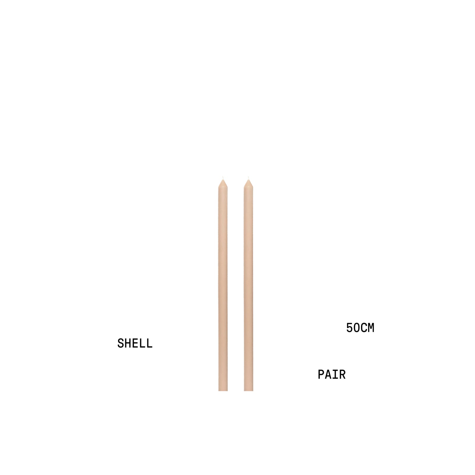 Shell Tapered METRE Candle Pair