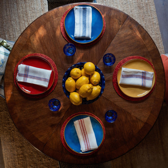 Set of 6 Personalised French Blue Stripe Napkins