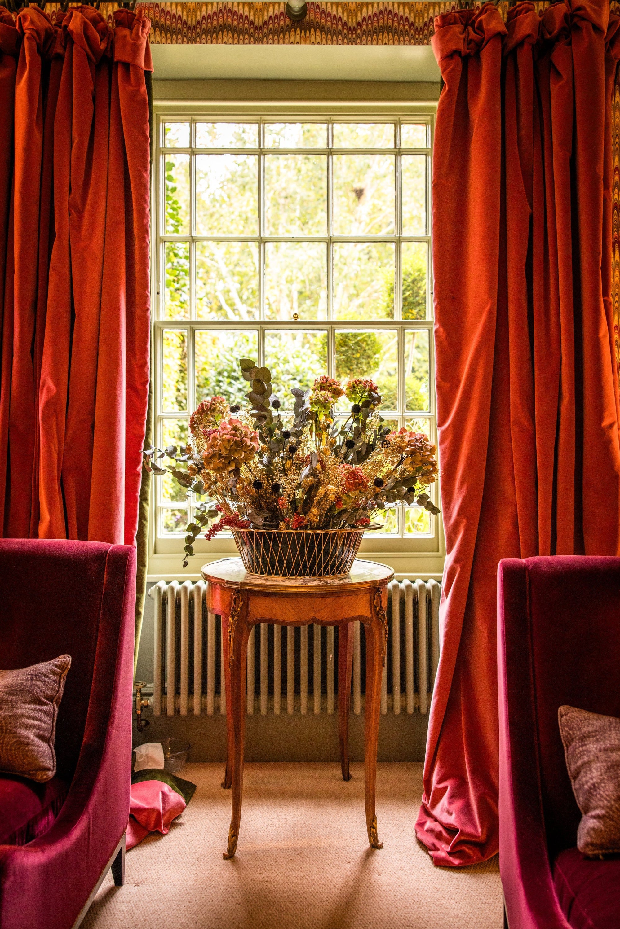 Wire Basket Planter | Forest Green & Gold