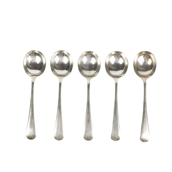 Antique Silver Plate Soup Spoons