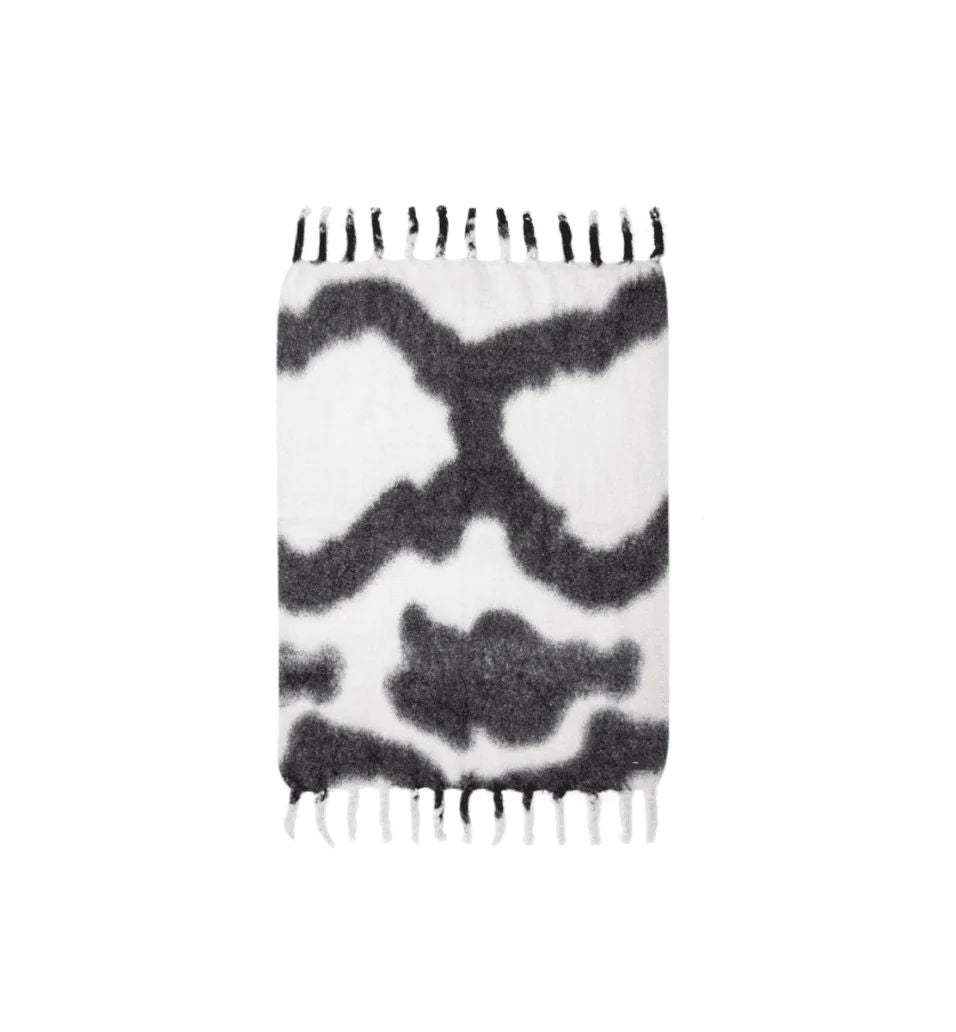 Viso Mohair Blanket Black and White Pattern