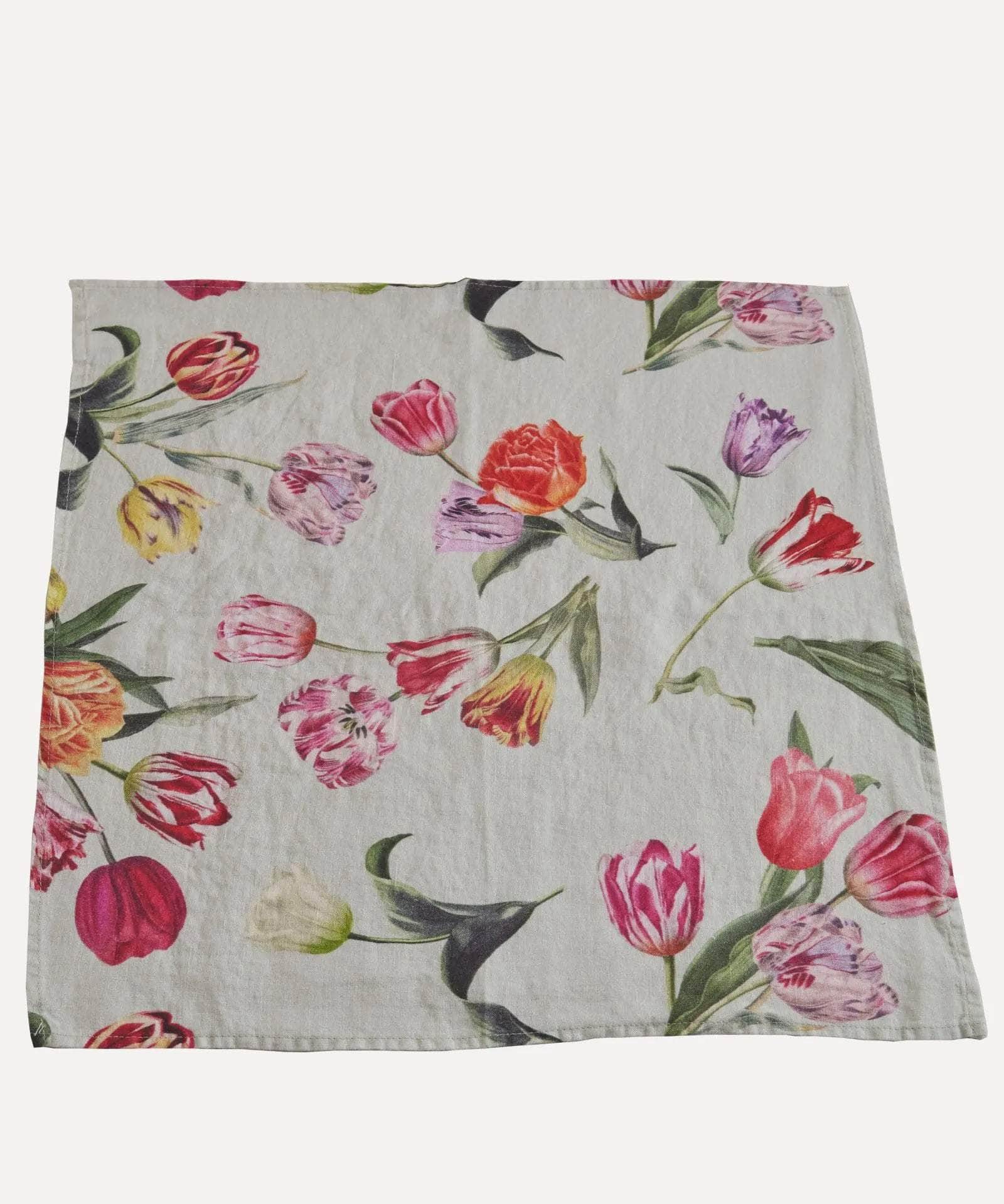 The Tulips Linen Napkin - Sage