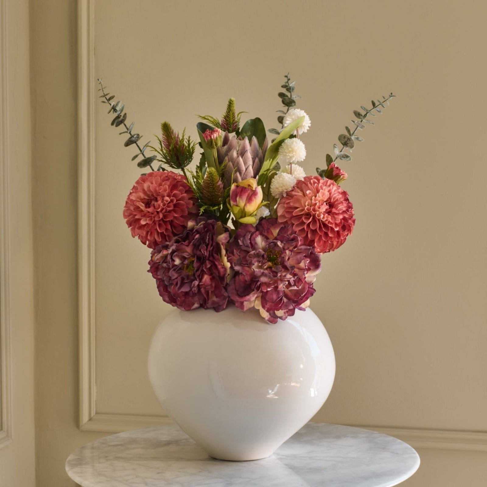 Harper - Faux Flower Arrangement - Reds & Greens & White