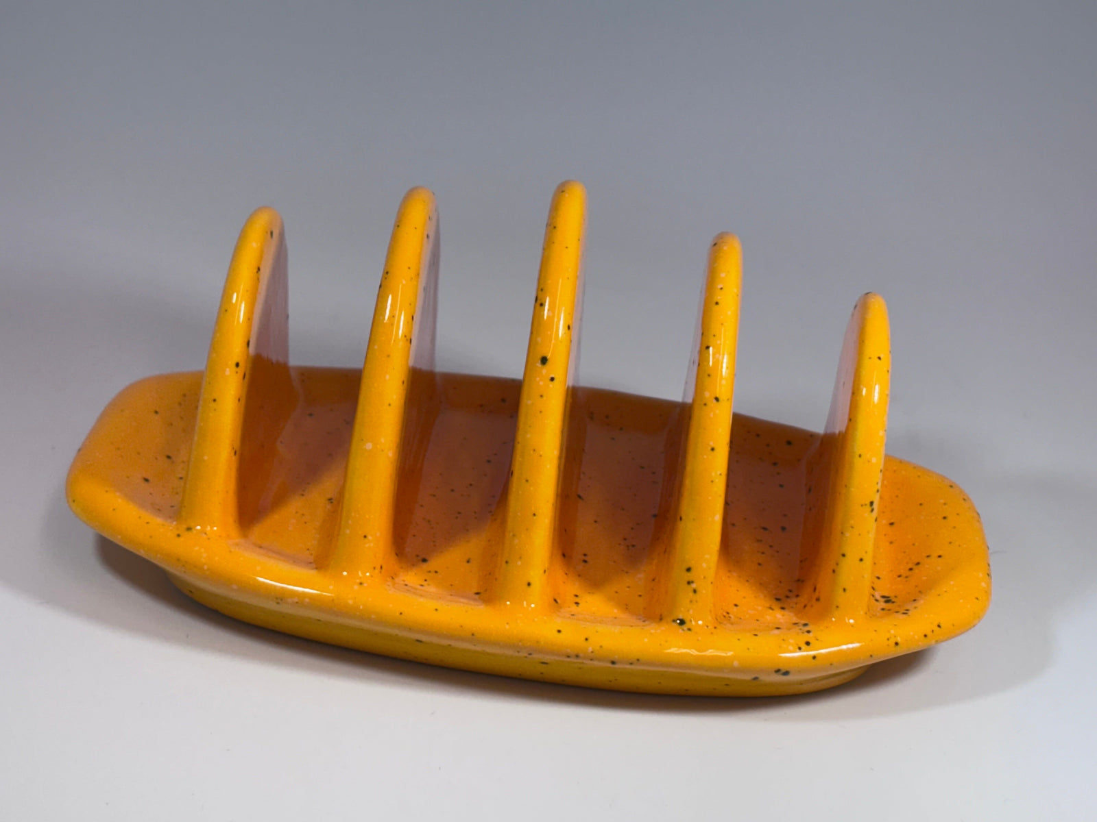 Toast Rack Speckled Yellow Glaze
