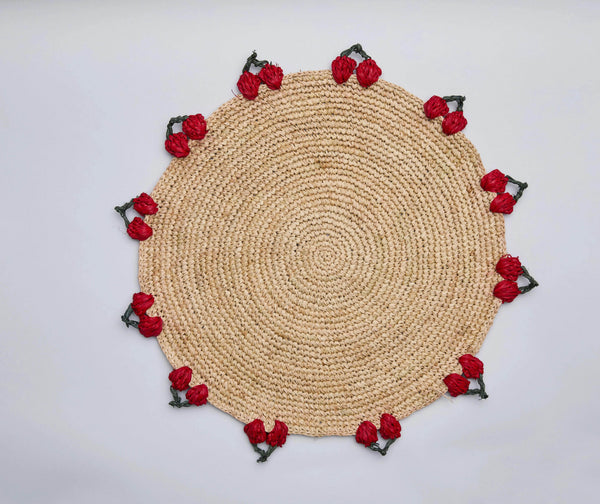 Cherry Scalloped Edge Placemats