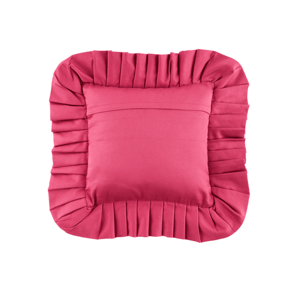 Blumen Orange Ruffled Cushion Cover