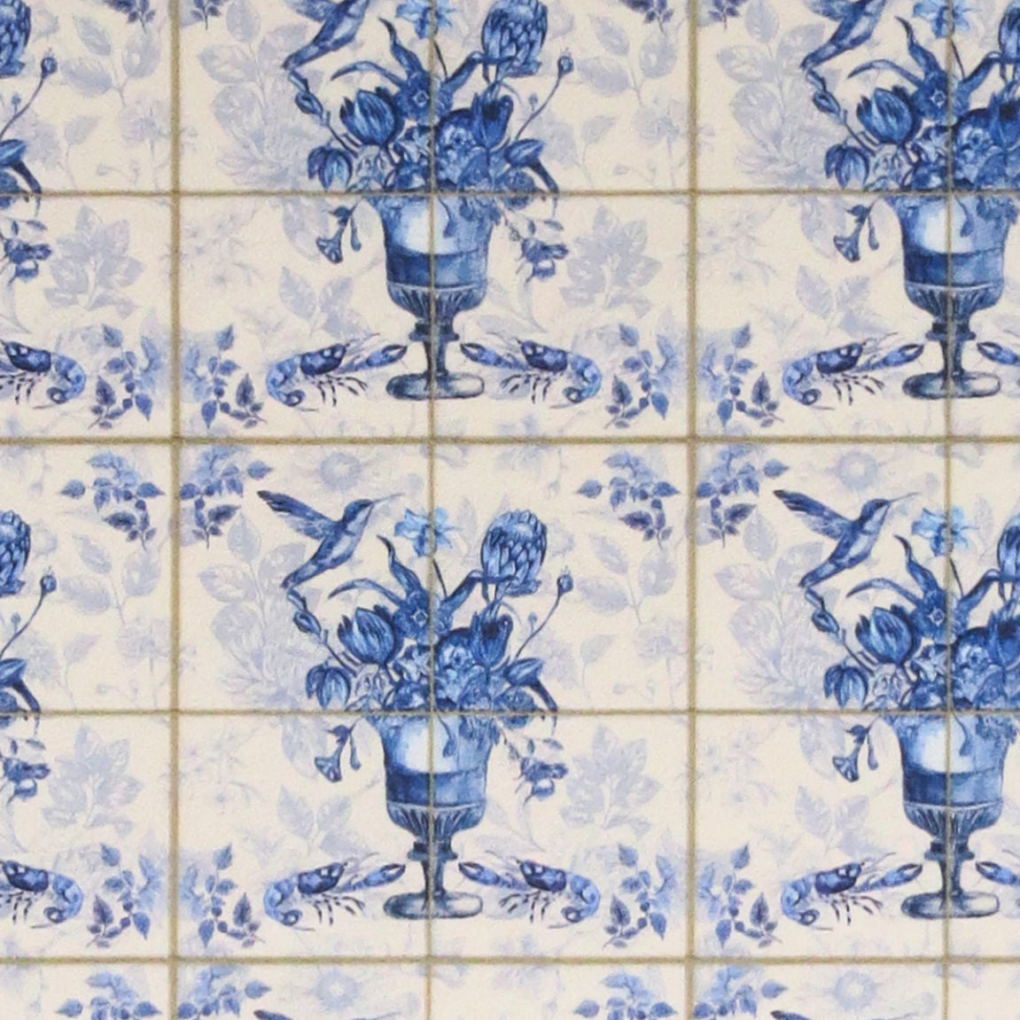 Floral Tile Tea Towel