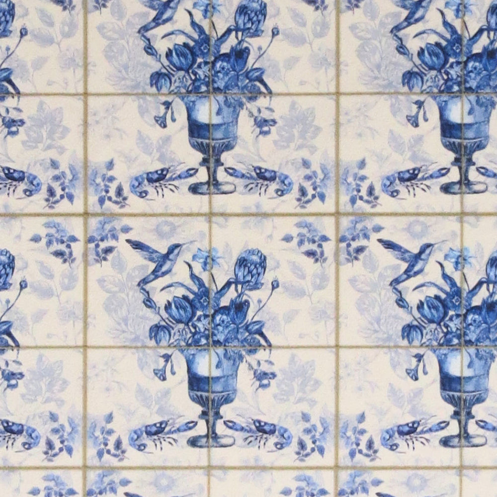 Floral Tile Tea Towel