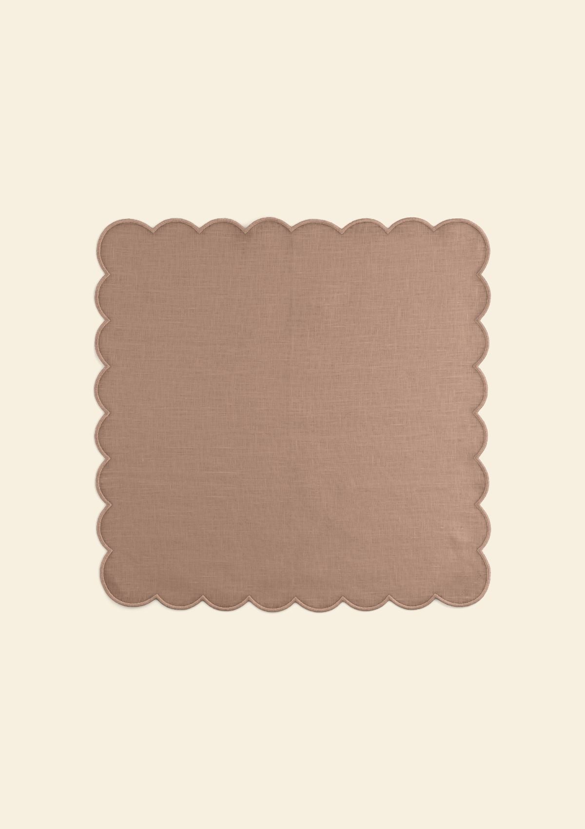 Scalloped Linen Napkins In Powder Pink