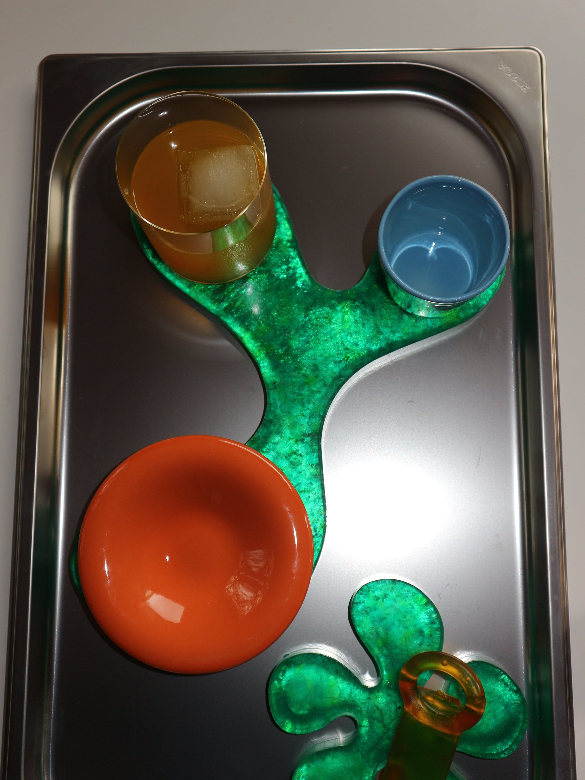 Fleur Objet in Green Recycled Plastic