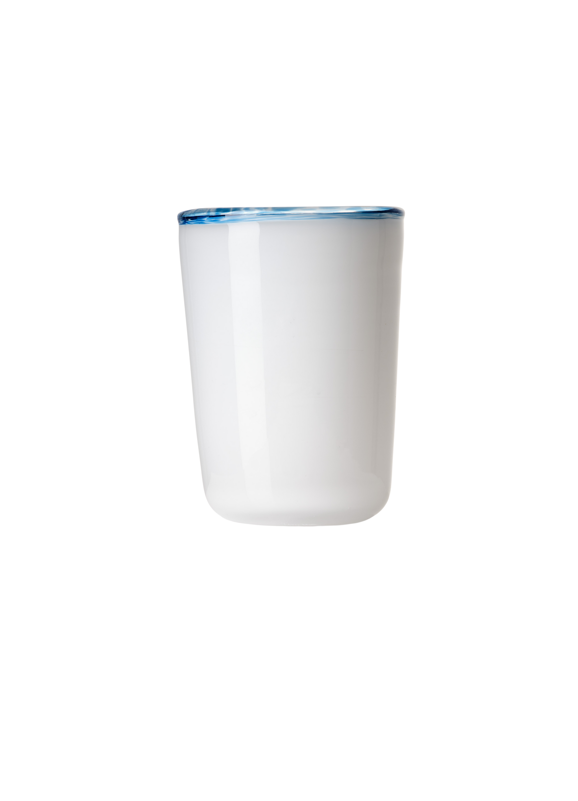 Thyme Hand Blown Water Glass in White/Blue