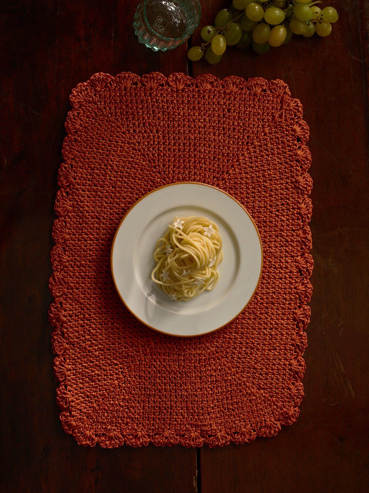 Raffia Crochet Placemat Orange