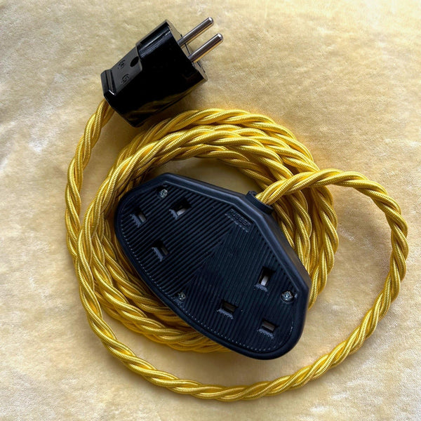 European Travel Adaptor with Black 2 Sockets