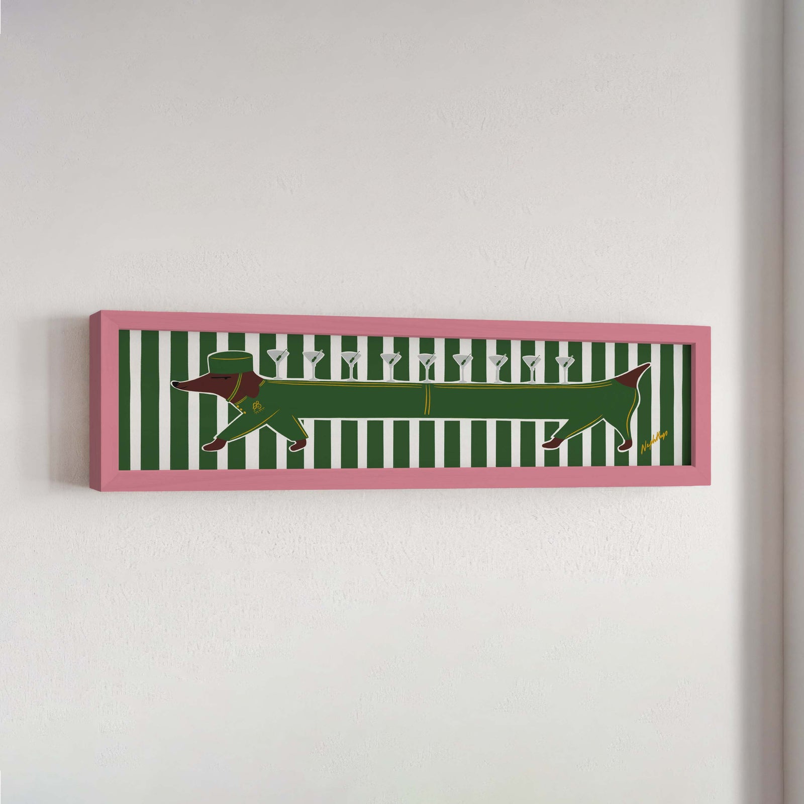 Dachshund Panoramic Framed Print