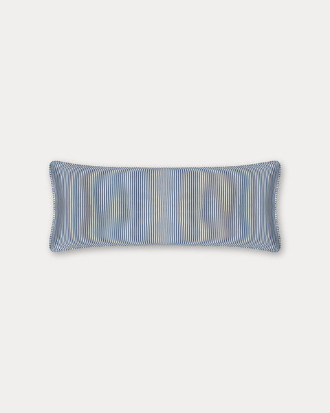 The Fine Stripe Long Cushion in Delphinium