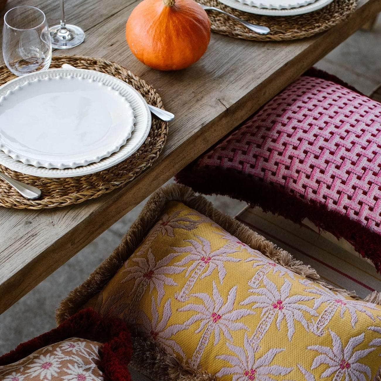 Cushion Janis Bordeaux & Pink