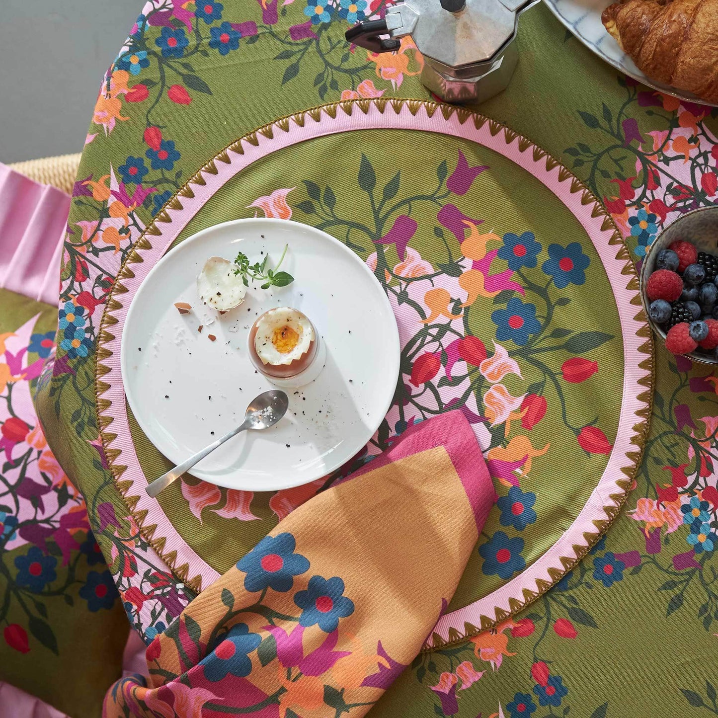 Placemats Blumen Round Green Placemats | Set of 6