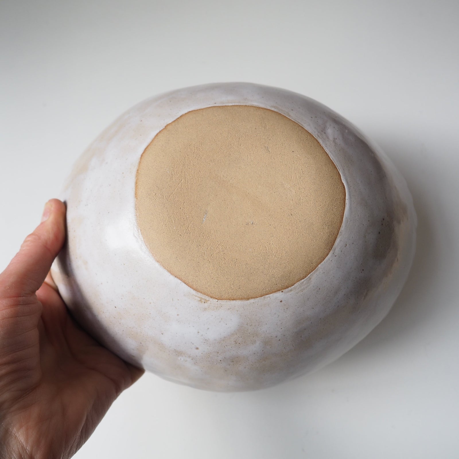 Handmade Ceramic Oatmeal Speckled Scalloped Fruit Bowl