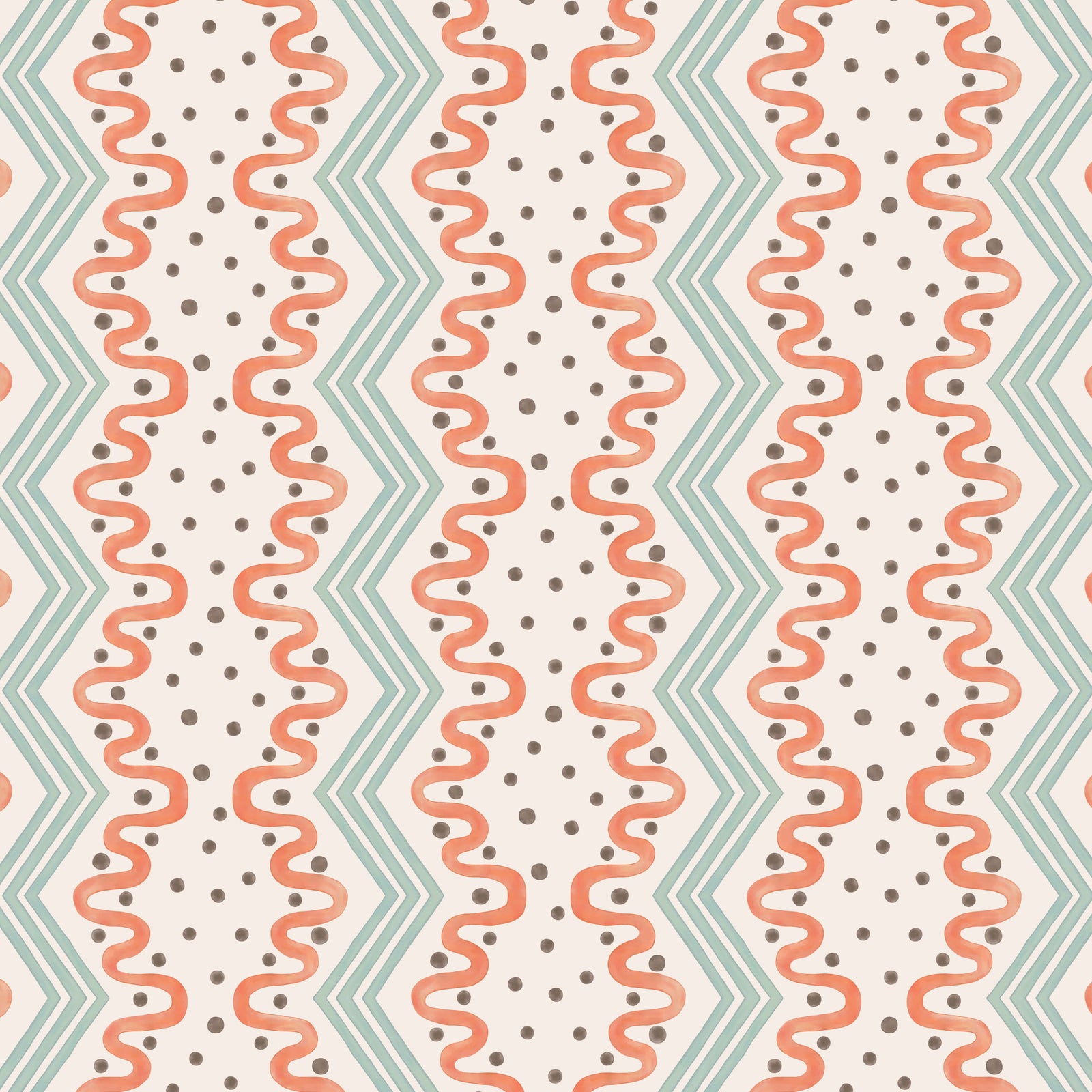 Madame Ziggle Wallpaper - Blue and Orange