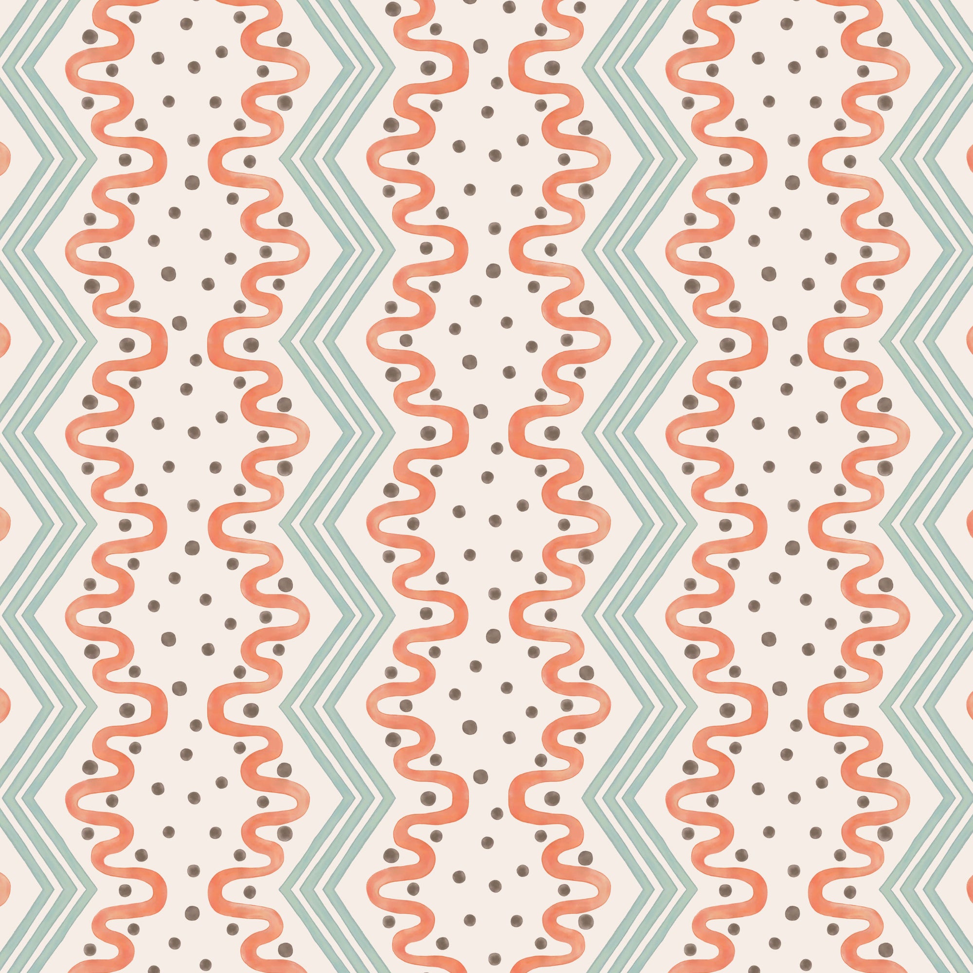 Madame Ziggle Wallpaper - Blue and Orange