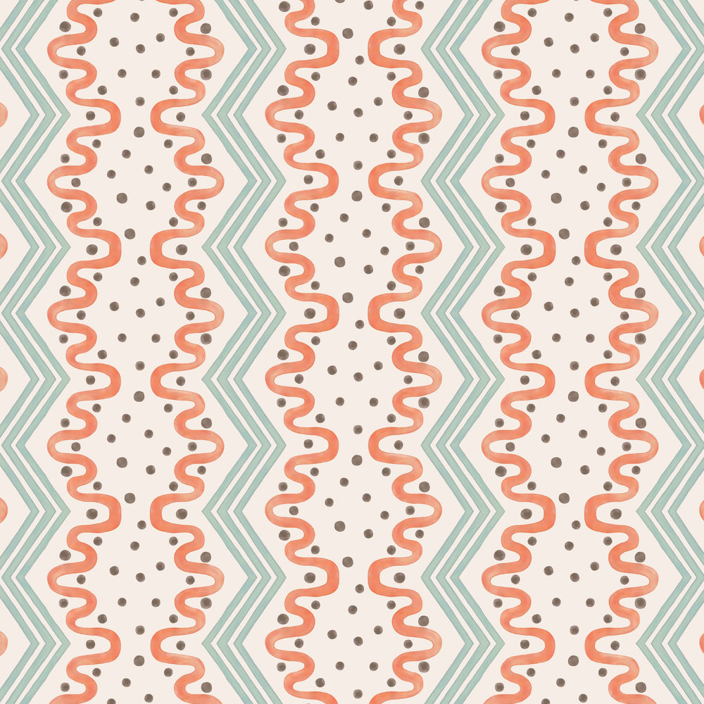 Madame Ziggle Wallpaper - Blue and Orange