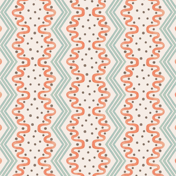 Madame Ziggle Wallpaper - Blue and Orange
