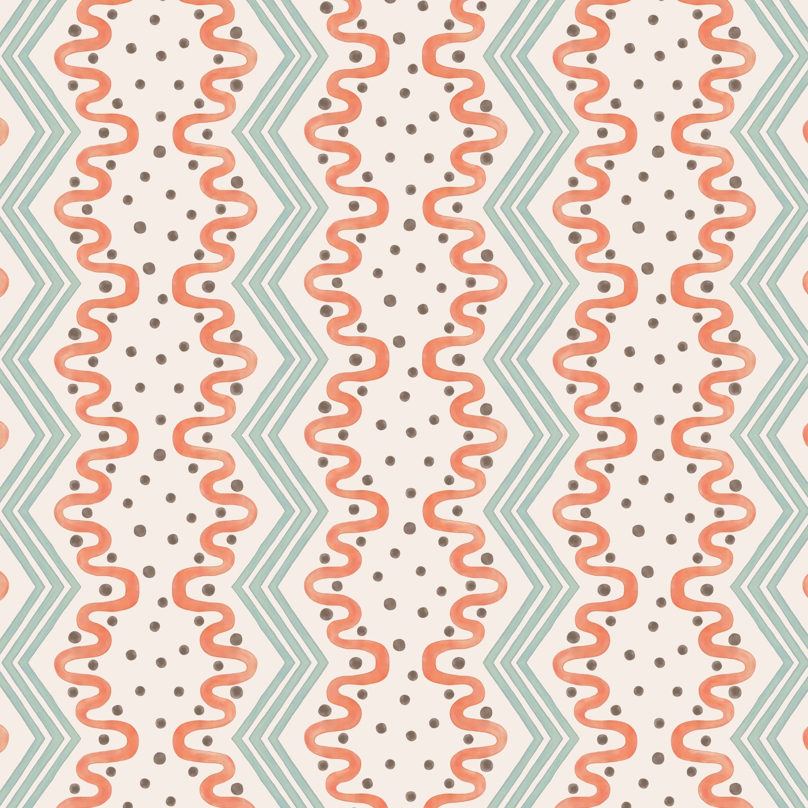 Madame Ziggle Wallpaper - Blue and Orange