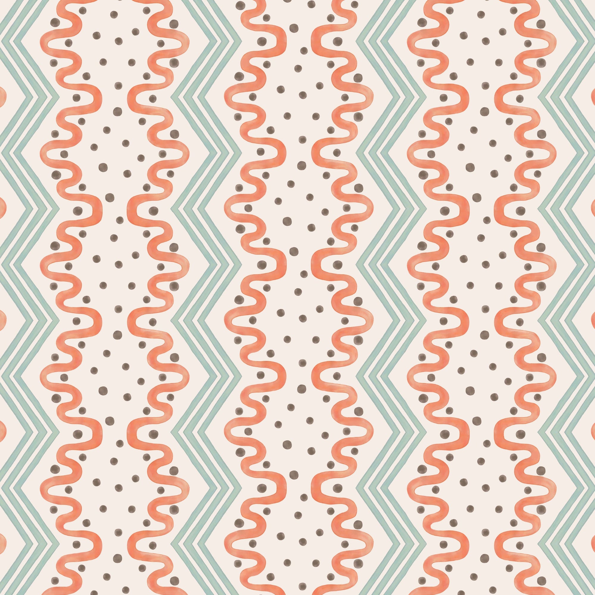 Madame Ziggle Wallpaper - Blue and Orange