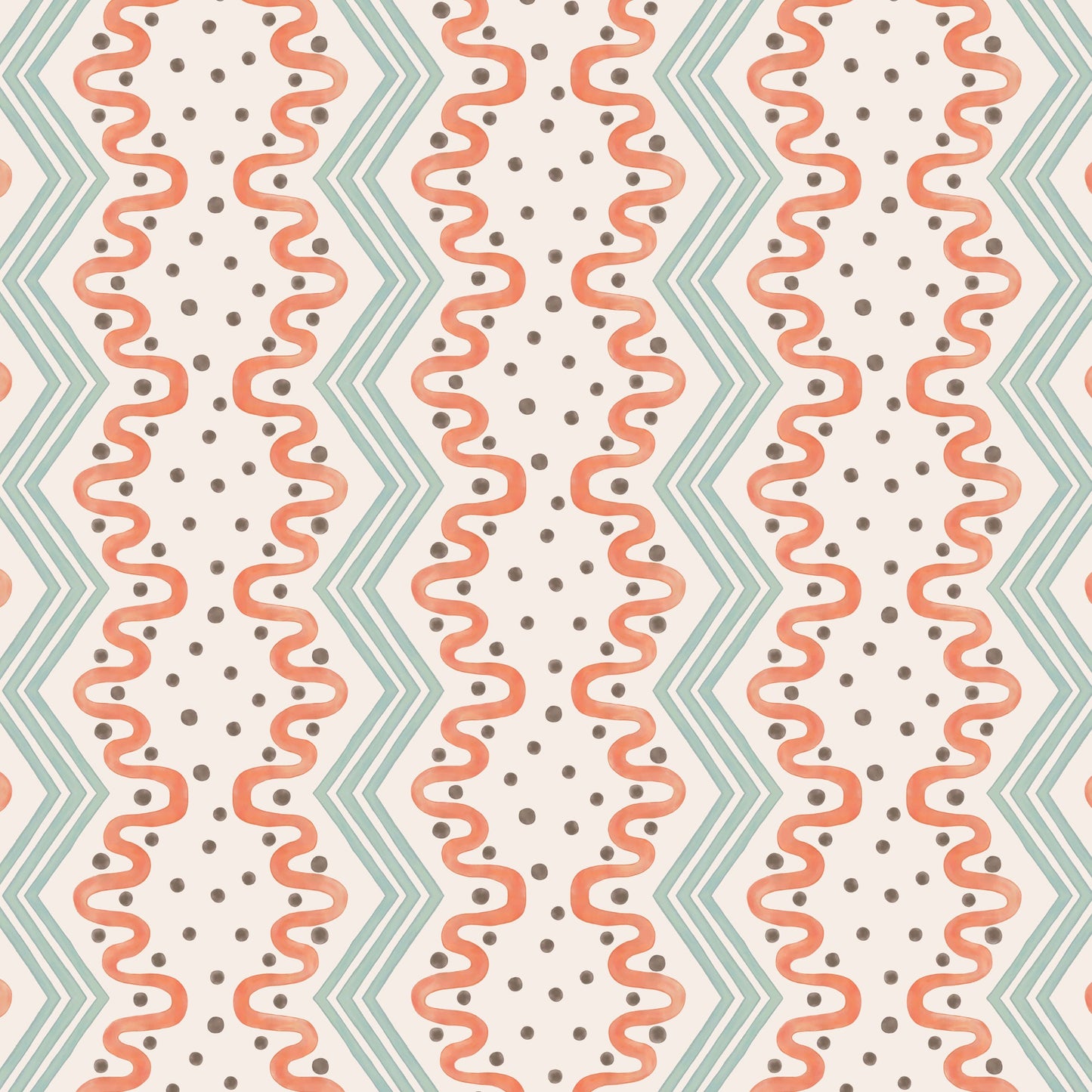 Madame Ziggle Wallpaper - Blue and Orange