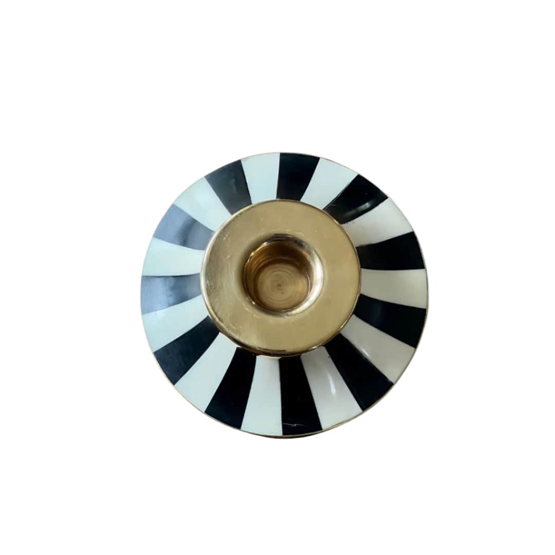 Circus Candleholder | Black | Striped
