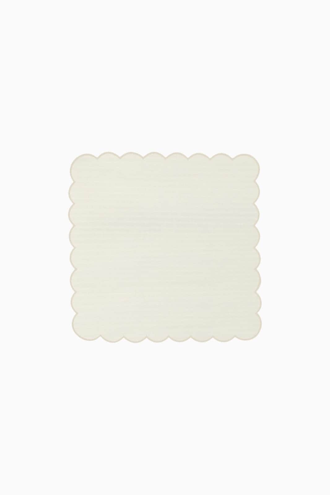 Zero-Waste Scalloped Linen Napkins off-white - Set of 2