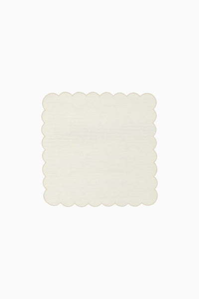 Zero-Waste Scalloped Linen Napkins off-white - Set of 2